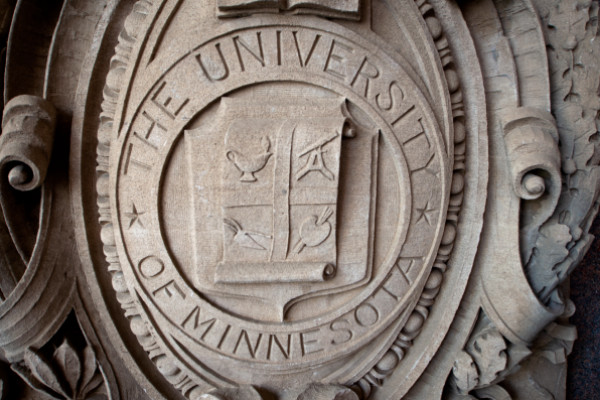 UMN logo on stone